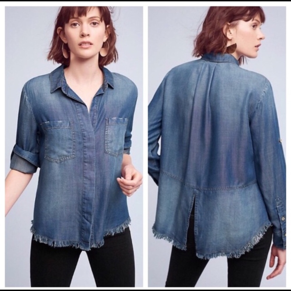 NWOT ANTHRO Cloth & Stone Shirt in Dark Blue